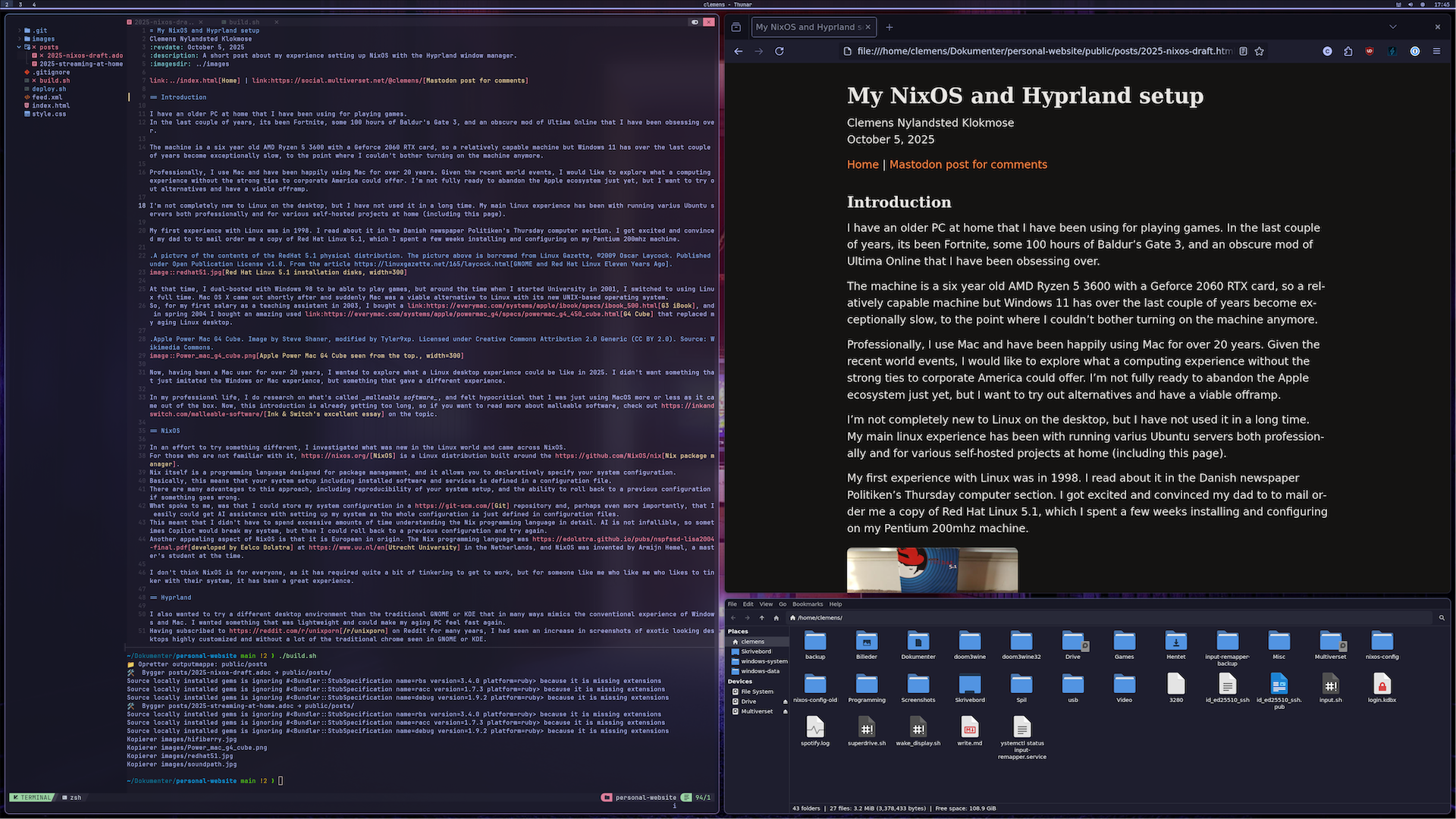 NixOS and Hyprland running on my old gaming PC